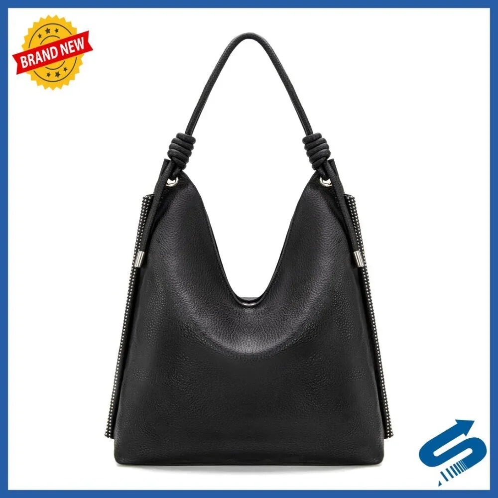 Soft Slouchy Hobo Bag with Knotted Top Handle, Spacious 16x11